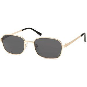 Women and Men Black Retro Rectangle Polarized Vintage Narrow Square Sunglasses